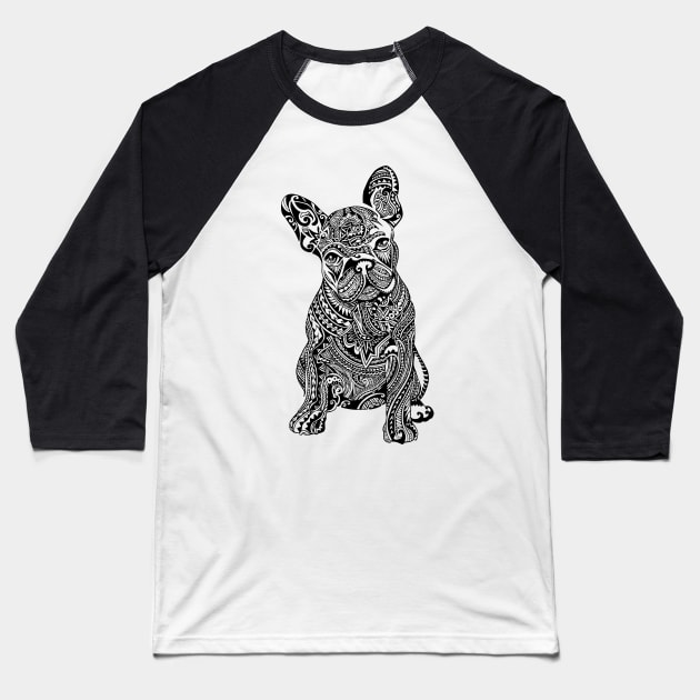 Polynesian Frenchie Baseball T-Shirt by huebucket